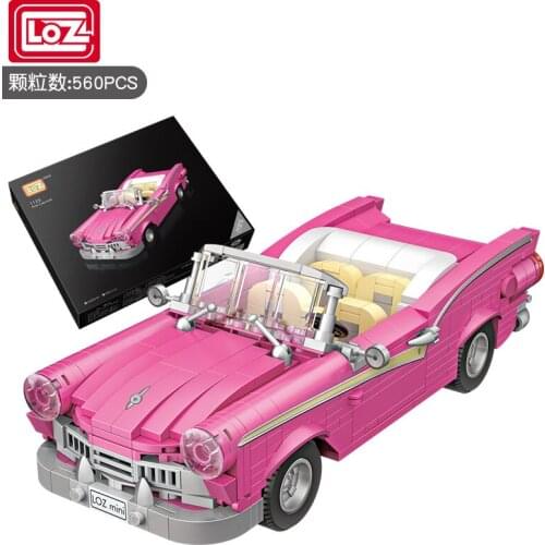 LOZ Blocks DIY Building Bricks Cute Pink Car Model Toys for Children Juguetes Kids Gifts Girls Present New Year 1125