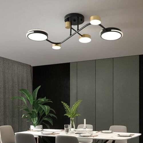 Modern LED Chandeliers For Living Room Kitchen Bedroom New Black Gold Frame Ceiling Hanging Lamp Dropshipping Indoor Lighting