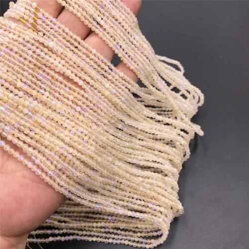 Natural 2 3mm Small Beads round AB Citrin e Micro Natural stone beads yellow quartz crystal bead faceted stone beads jewelry diy