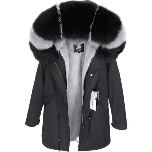 Maomaokong New in 2020 Natural fox real fur collar Coat female winter jacket coat thick lining Ukraine