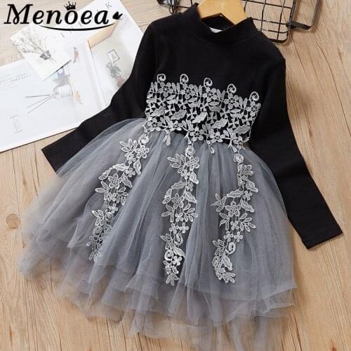 Menoea Girl Lace Dress 2020 Summer Dresses Children Sequins Princess Dress Girl Long-Sleeve Clothes Kids Party Costume