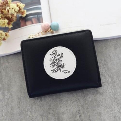 Sweet Ladies Zipper Hasp Purse Small Change Card Holders Simple Fashion Women Female Short PU Leather Wallet Popular FA$1