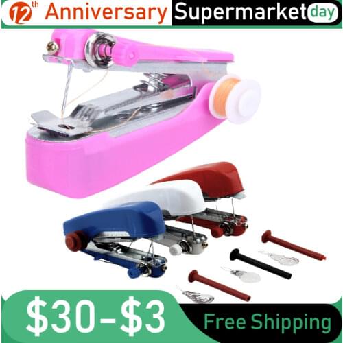 1Pc Mini Sewing Machines Needlework Hand-Held Cordless Useful Portable Clothes Sewing Machines Handwork Tools(random color)