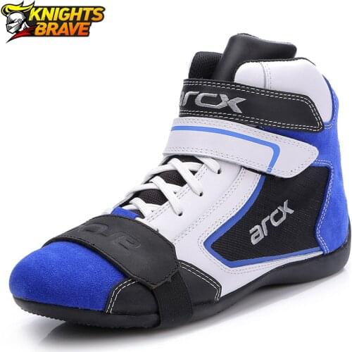 Motorcycle Boots Men Moto Riding Boots Summer Breathable Motorcycle Shoes Motorbike Chopper Cruiser Touring Ankle Shoes