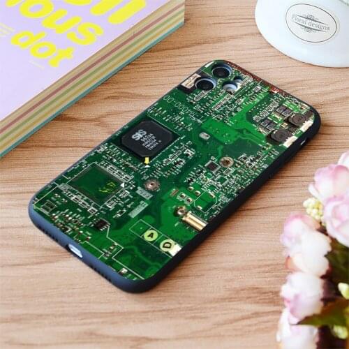 For iPhone Motherboard Print Soft Matt Apple iPhone Case 6 7 8 11 12 Plus Pro X XR XS MAX SE