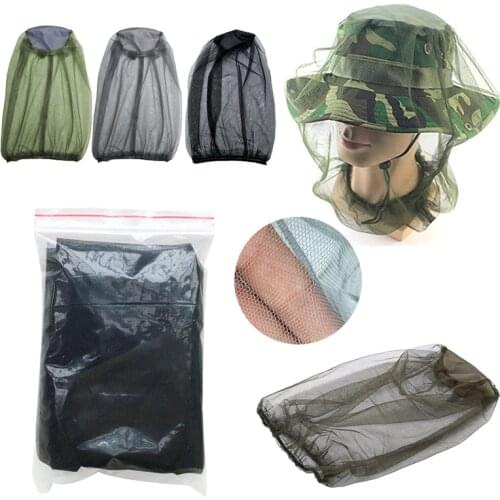 Outdoor Survival Anti Mosquito Bug Bee Insect Mesh Hat Head Face Protect Net Cover Travel Camping Protector Camping Equipment