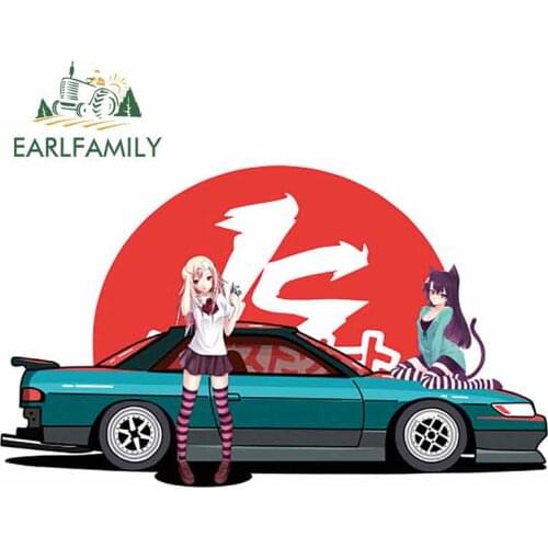 EARLFAMILY 13cm For ILLEGALSTREET X ANIME Window Fine Decal Sunscreen Car Sticker Anime Car Accessories Decoration