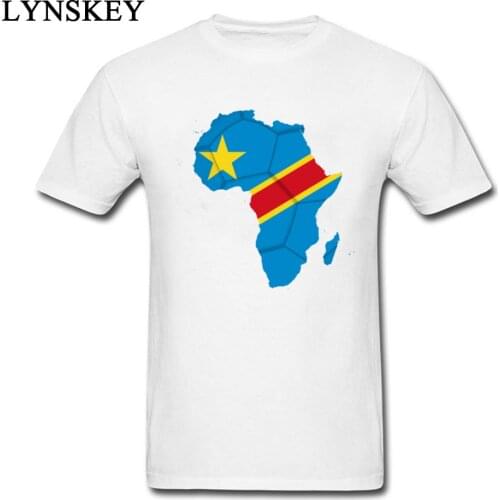 2018 New African Ball Flag Of The Democratic Republic Of Congo Men Tops & Tees T-shirt 100% Cotton Unique Design
