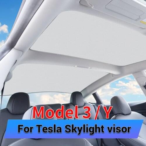 Car Upgrade Sun Shades Glass Roof For Tesla Model 3 Model Y 2019-2020 Dropship Front Rear Windshield Skylight Blind Net Sunshade