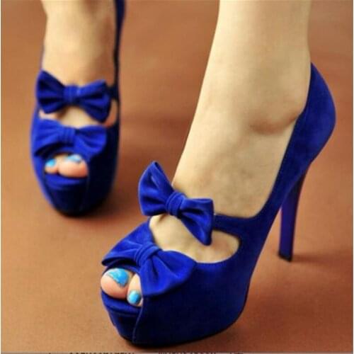 SHOFOO shoes.Fashion womens shoes, suede, about 14.5cm high heels. Fashion party shoes. Peep toe pumps.SIZE:34-45