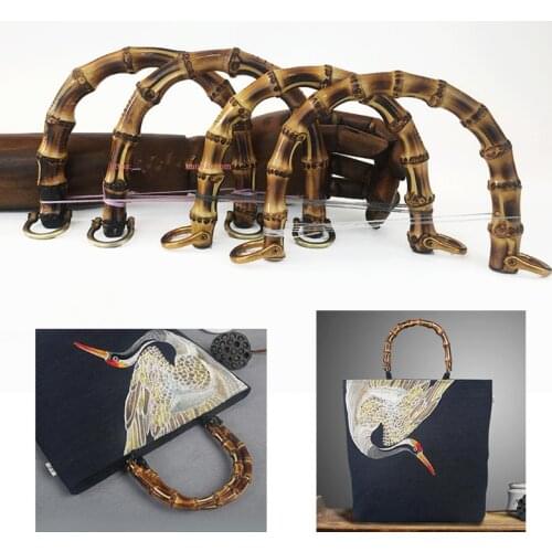 One Pair=Two Piece U Shape Outside 18X14 CM Fashion Bamboo Bag Handle Purse Frame With Fastern Rattan Cane Bamboo Purse Handle