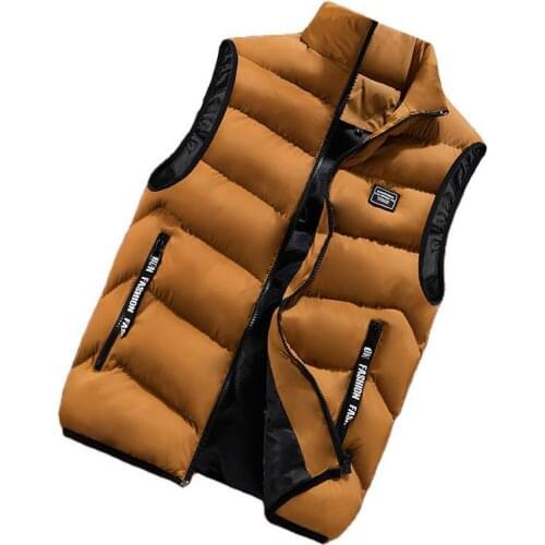 Autumn winter thick sleeveless vest men waistcoat standup collar student warm youth waistcoat jacket casual Plus Size 8XL