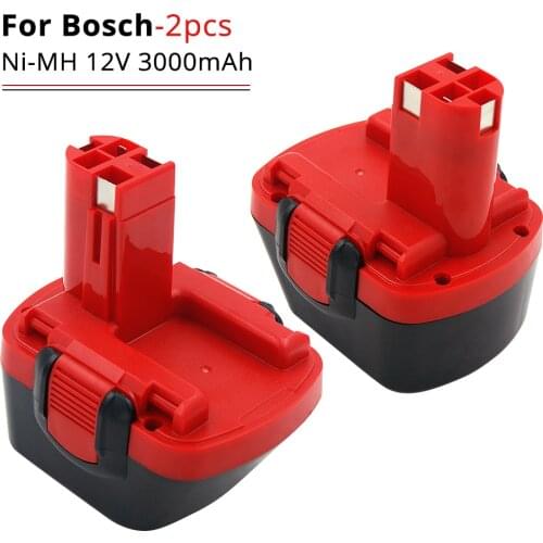 2pcs/lot 12V NiMH 3000mAh Rechargeable Battery for Bosch BAT043 BAT045 BAT046 BTA120 BAT139 PSR 12000 PSB 12 VE-2 12V Drills