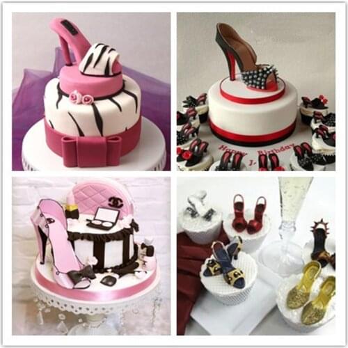 Full Set of High-heeled Shoes Cake Mold Fondant Cake Decorating Tools Silicone Fondant Mold Kitchen Accessories DIY Mold FM1010