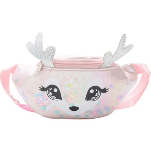 2020 Popular Kids Elk Print Waist Fanny Pack Belt Pouch Travel Hip Bum Shoulder Bag Purse
