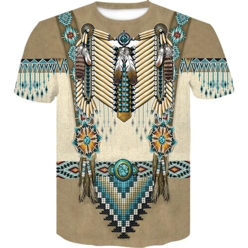 Indian Native culture Harajuku Casual Colorful New Fashion Funny 3D Print t-shirt Unisex T-shirts Mens Womens men clothing Tops