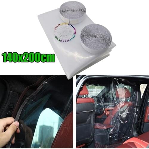 Clear Car Taxi Isolation Film Plastic Protective Cover Curtain Reusable