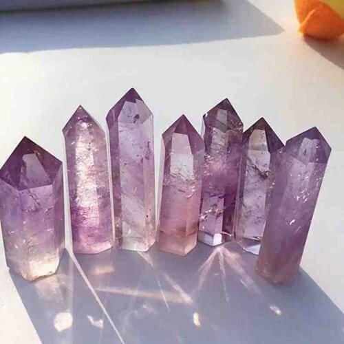 40-50mm Purple Quartz Crystal Block Column Point Healing Rock Stone Wand Natural Dreamy Amethyst
