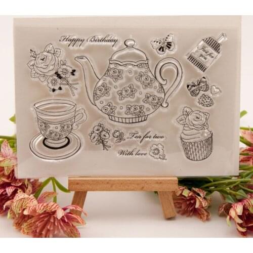 Teapot Flower Silicone Clear Seal Stamp DIY Scrapbooking Embossing Photo Album