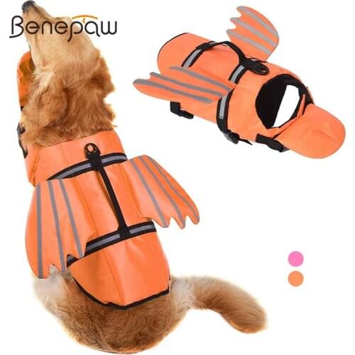 Benepaw Fashion Dog Swimming Vest Reflective Pet Life Jacket Control Handle Puppy Life Vest Summer Clothes For Water Safety