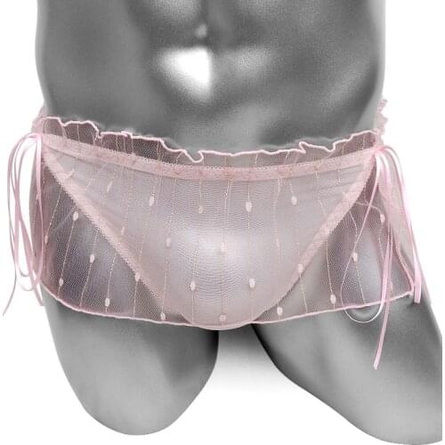 Skirted Sissy Panties Transparent Mesh Briefs For Men Underwear Sexy Lingerie Crossdressers Panties Bikini Male Underpants