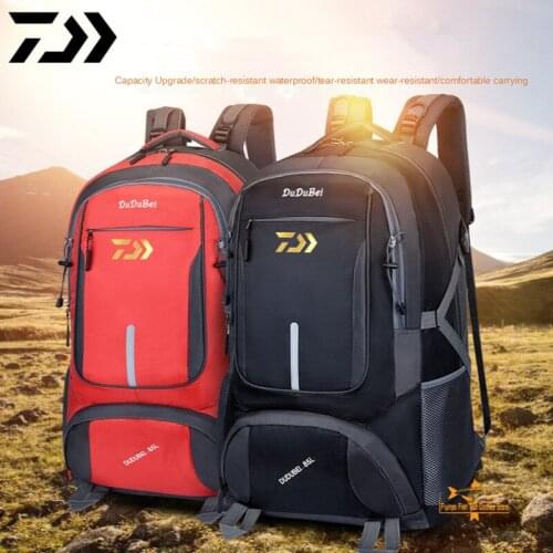 Daiwa Fishing Bag Waterproof Tactical Backpack Men Women Outdoor Sports High-capacity Travel Climbing Fishing Backpack 56-75L