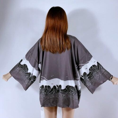 Japanese Harajuku Printed Women Shirt Kpop Ulzzang Couples Men Kimono Cardigan Korean Vintage Streetwear Female Blouse Sunscreen