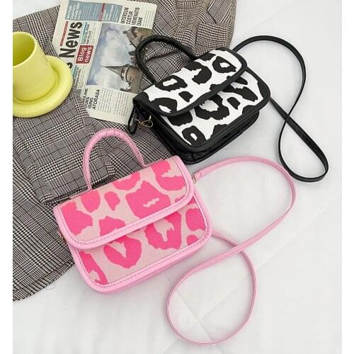 Women Vintage Leopard Printing PU Leather Shoulder Messenger Bags Fashion Crossbody Bags Casual Ladies Mini Top Handle Handbags