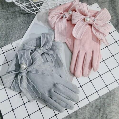 Women pink gray winter adult fashion Gloves Mittens