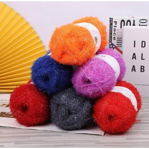 100g Cotton Blend Glass Wool Yarn DIY Handmade Crochet DIY Hat Shoes Towel Yarn Bright Gold Silk Woven Thread Knitting Yarn