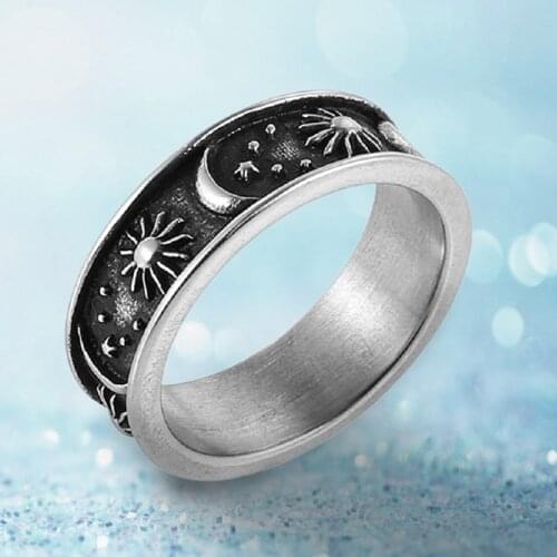 2021 Trend Unusual Moon Star Sun Statement Ring Alloy Boho Jewelry For Women Men Ring Jewelry