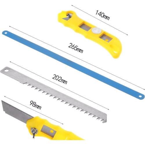 OOTDTY 10" 3 In 1 Mini Saw Easy Release Aluminum Saw Hacksaw Fine-toothed with Rubber Handle Hand Tool