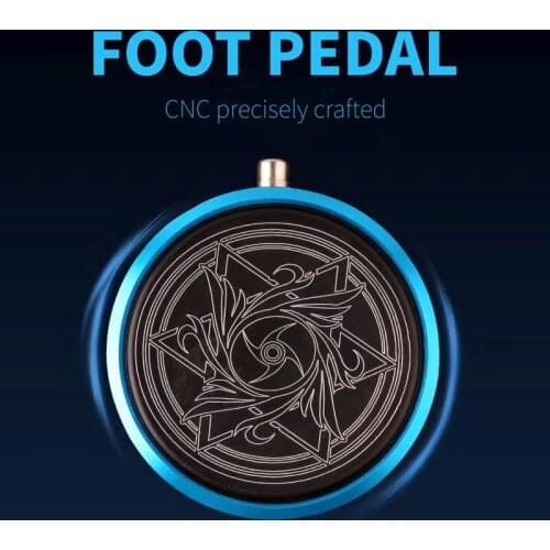 360 degree Round Aluminum Tattoo Foot Pedal Switch with Tattoo RCA Cord for Power Suppies