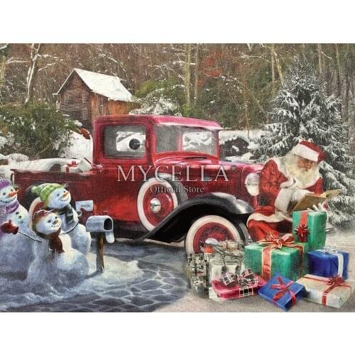 Diamond Embroidery 5D DIY Diamond Painting Cross Stitch Santa and Truck Diamond Mosaic Full Home Decor Craft Needlework Stickers
