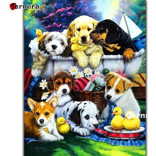 Diamond painting animal Cute dog Full Square diamant embroidery duck mosaic Cross Stitch 5d rhinestone puzzle gifts home decor