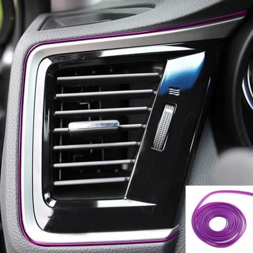 Delicate Car Moulding Strip Flexible Trim For Car Interior Exterior Decor Moulding Strip Decorative Line Purple Pink Color