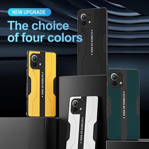 For Xiaomi Mi 11 Lite Case Carbon Fibre Leather Cover For Xaomi Xiao Mi11 11i 10T Ultra Pro Soft TPU Shockproof Back Shell Coque