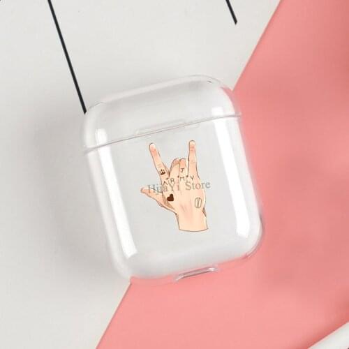 Jk hand Jeon Jungkook Cases For Apple AirPods 1 2 Case Clear Wireless Bluetooth Earphone Case Protective Shell