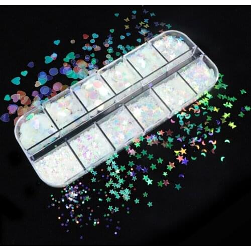 Mermaid AB Colorful Nail Glitter Sequins Flakes Butterfly Stars Nail Design Sparkly UV Gel Polish Manicure Nail Art Decorations