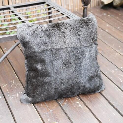 CX-D-05D New Real Genuine Rabbit Fur Pillowcase Decor Seat Cushion