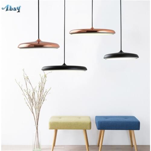 Danish Nordic Saucer Pendant Lights Modern Bedroom Dining Room Restaurant Bar Droplight Metal Lamps Hanging Decorative Fixtures