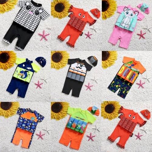 Children Detachable Buoyancy Floating Swimwear Zipper Back Training Bathing Suit Safe Learning Lesson Protective Float Swimsuit
