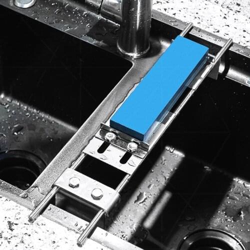 Household Sink Knife Sharpener Bracket Stainless Steel Adjustable Fixed Angle Whetstone Diamond Base Kitchen Tools Accessories