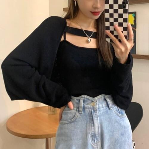 Elegant Vintage Cardigans Women Autumn Winter Solid Designer Korean Fashion Knitted Sweaters Long Sleeve Sexy Cardigans 2021 New