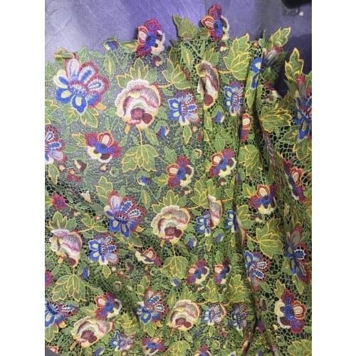 Cord lace cotton high quality lace cotton Lace African french lace cord lace borders tulle fabric with Appliques stones 5 yard