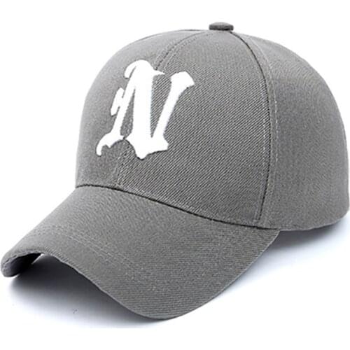 HW Boutique Embroidered N letters Lovers' cap Pure color Baseball Cap Male and female same style Hip Hop snapback