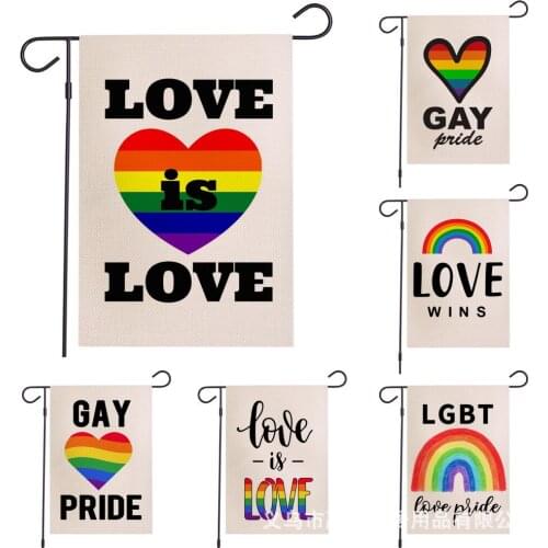 JiaHao In Stock High Quality 30*45CM Garden Decoration Gay Pride Rainbow flag