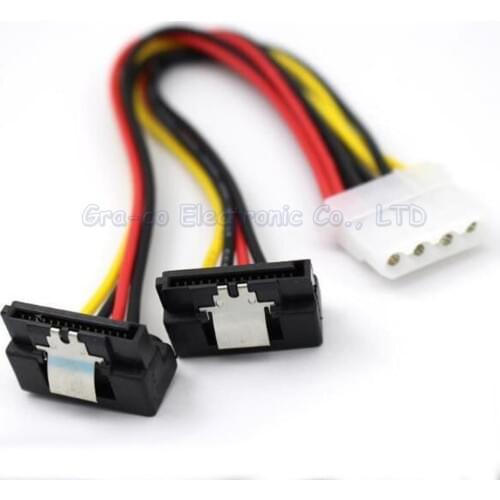 5pcs/lot Big 4P female to double elbows SATA cable power cable