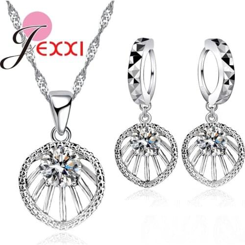 925 Sterling Silver Jewelry Sets A+++ Cubic Zirconia Pendant Fashion Pendant Chain Set For Women Wedding Decoration