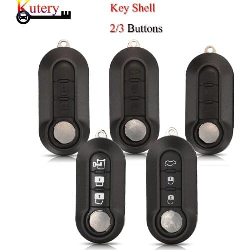 Kutery Folding Car Key Shell For Fiat 500 Punto Ducato Stilo Panda 2/3Buttons Remote Car Key Case Cover Replacement